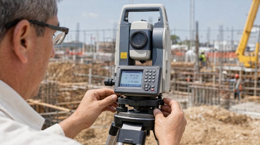 Nivelación y calibración de una estación total en campo