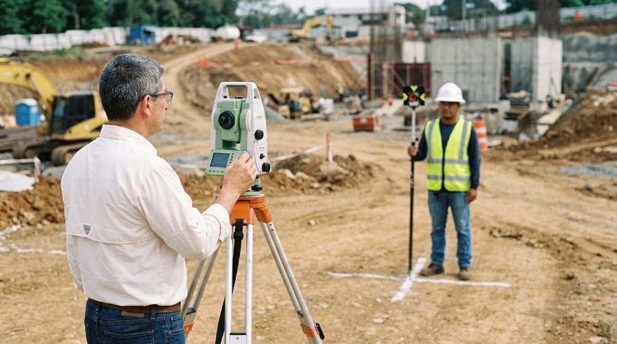 Replanteo topográfico con estación total y prisma reflector