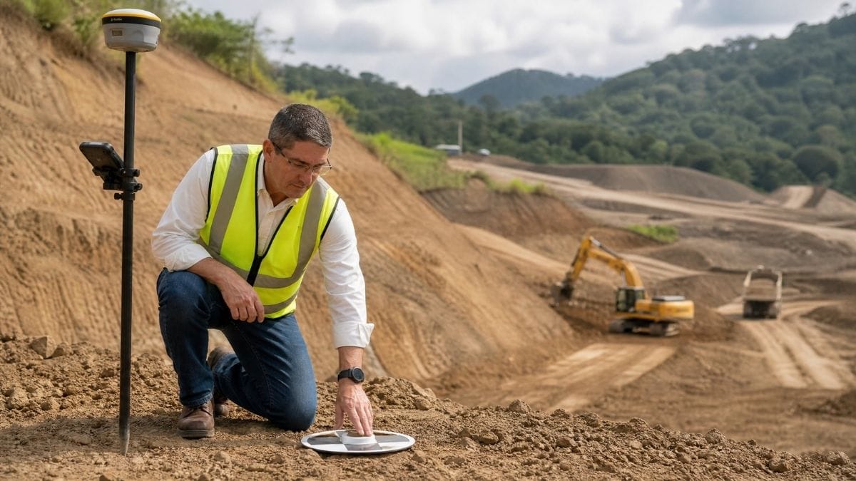 Punto de control para medición de movimiento de tierras con LiDAR