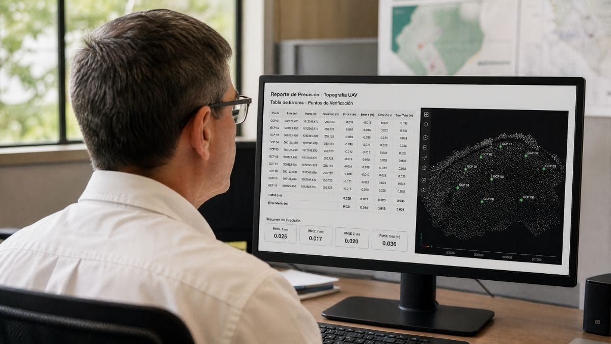 Revisión del reporte de precisión de un levantamiento LiDAR